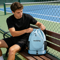 Sac à dos à cordon en tissu Oxford imperméable avec logo personnalisé, sac de transport pour raquettes de badminton, sac de sport et de fitness avec compartiment à chaussures