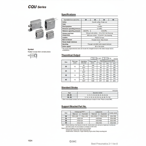 Cylindre compact SMC Pneumatics CQUB20-25M pièce pneumatique de haute qualité - Product Image 1