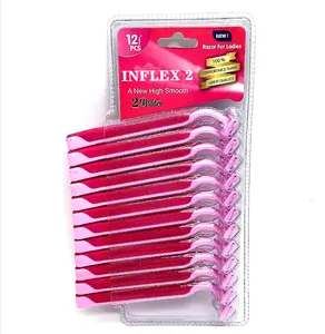 INFLEX2 di buon colore rosa in plastica a doppia lama di sicurezza da donna usa e getta