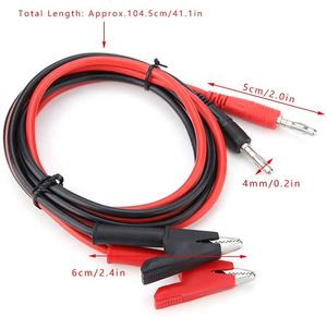 4毫米香蕉插头鳄鱼夹测试探针引线1米1000V/15A电线电缆测试引线套件1对 - Product Image 6