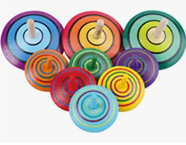 Wooden Spinning Tops/ Kids Handmade Painted Spinner/ Kindergarten Toys/ Craft Spin Top, Great Gift for Toddlers Girls Boys