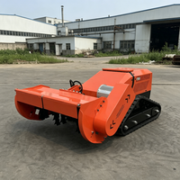 Tondeuse à gazon électrique 8 kWh télécommandée avec lame rotative, débroussailleuse, hauteur réglable, robot tondeuse sur chenilles