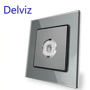 Delviz Acousto-optic switch, White/Black/Grey crystal glass Panel, Voice-controlled Aisle switch motion sensor Wall Light Switch