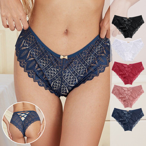 Slip Brasiliano in Pizzo Elegante con Dettagli Intrecciati e Traforati, Morbido <span class=keywords><strong>Intimo</strong></span> per Luna di Miele, Prezzo di Fabbrica OEM - Product Image 1
