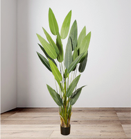 Plante artificielle bonsaï à Double tige, 1 pièce, décoration de jardin d'intérieur, arbres verts en pot, banane