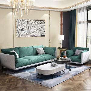 Italian Minimalist Cotton Linen Three Seater Straight <b>Sofa</b> Universal Style Leisure Furniture <b>for</b> Small Living Room Home - Product Image 2