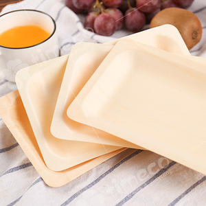 Vaisselle jetable en bois de peuplier pour restaurants, biodégradable, ensemble carré pour fêtes, 50 pièces/sac, marque <span class=keywords><strong>TIMECO</strong></span>, vente en gros - Product Image 2