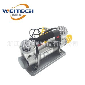 เครื่องอัดอากาศ Weitech 12V แบบสองกระบอกสูบ พกพาสะดวก สำหรับรถยนต์และมอเตอร์ไซค์ - Product Image 2