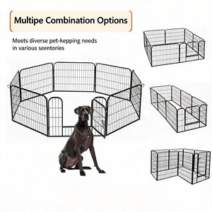 Parc pour chien robuste de grande taille, clôture modulaire à 8 panneaux avec porte autobloquante, cadre épaissi pour animaux de compagnie, utilisation intérieure et extérieure - Product Image 6