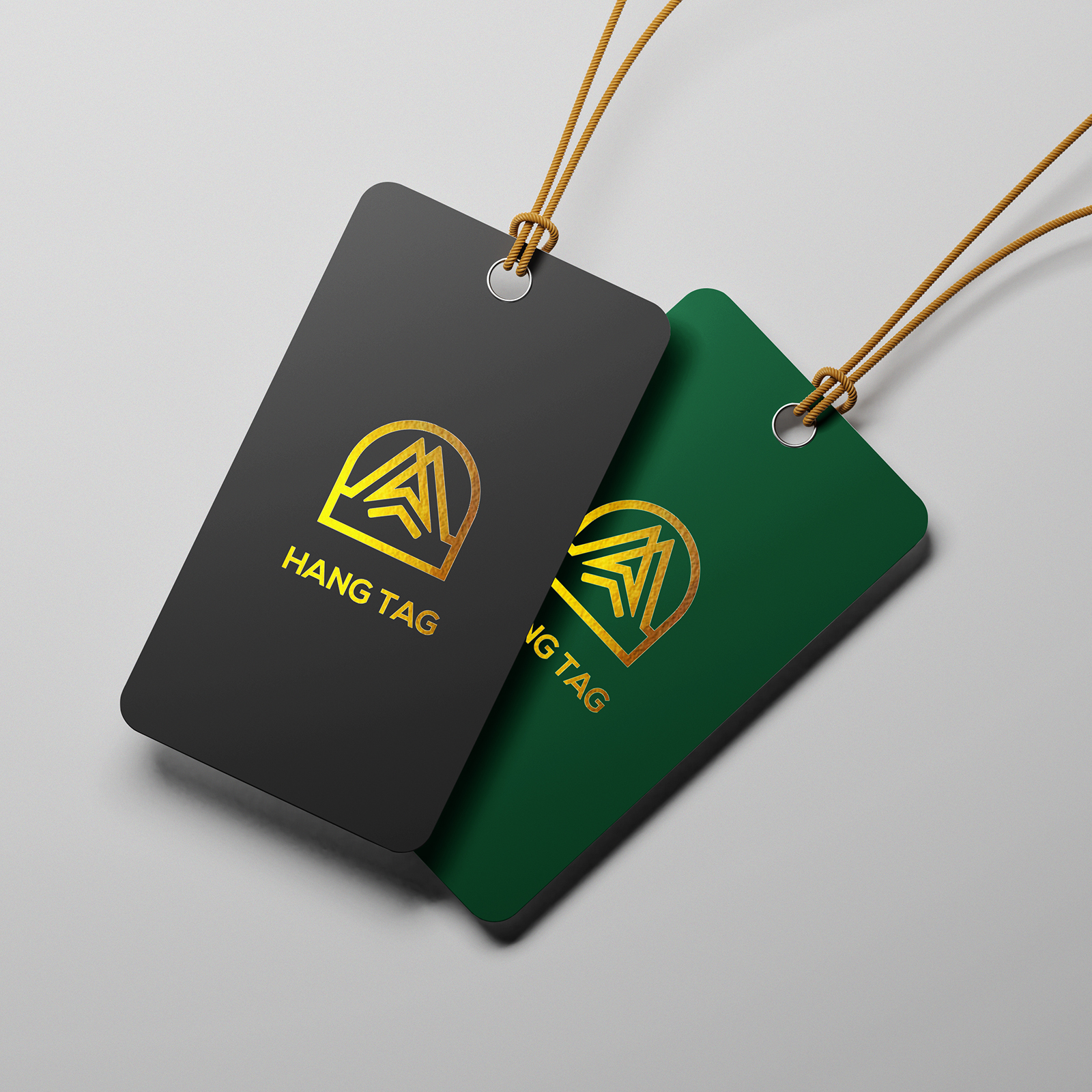 High Quality 400gsm Coated Paper Tag Custom Design Gold Foil Logo Hang Tag for T-Shirt/ Clothing/ Garment/ Jean/ Bags