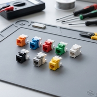 Module réseau RJ45 Keystone Jack Cat6 UTP 250V, boîtier PC, couleurs assorties, connecteur femelle 8P8C sans outil, codage couleur des données