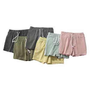 <b>Men's</b> Cotton Casual Striped Sweat <b>Shorts</b> <b>5</b> <b>Inch</b> <b>Inseam</b> Breathable Summer Athletic Mid Waist Drawstring Closure Waterproof Quick - Product Image 1