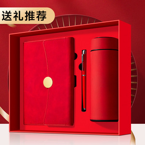 Libreta de Negocios de Cuero Rojo con Cierre de Broche Dorado, Encuadernación Cosida, Diario de Oficina Universal, Impresión de Logotipo Personalizable - Product Image 5