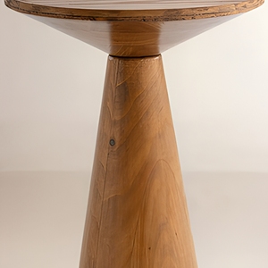 Table d'appoint ronde <span class=keywords><strong>en</strong></span> bois massif, table à piétement, table d'appoint rustique de style farmhouse pour le salon - Product Image 4