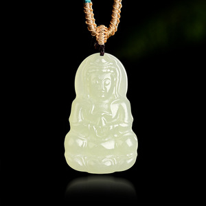 หยกโฮตันธรรมชาติ หยกขาว จี้พระอวโลกิเตศวร สไตล์จีน ดีไซน์ดั้งเดิม ของขวัญพร้อมใบรับรอง <span class=keywords><strong>HT21</strong></span> - Product Image 3