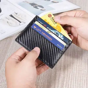 Mini tarjetero delgado de piel auténtica para hombre, accesorio de cuero genuino, creativo, para documentos, Multicolor, servicio personalizado, Oem