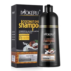 Customize Mokeru 500ml Natural Fast Hair Dye Shampoo Brown Coloring Shampoo For Cover Grey Hair