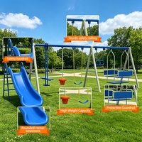 Ensemble de balançoires d'extérieur en plastique BOKE avec toboggan pour enfants de 8 ans et plus, unisexe, jusqu'à 5 utilisateurs, pour la maison et le jardin
