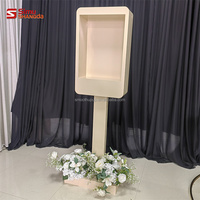 Support de cabine téléphonique audio vintage en métal blanc, forme carrée ou ovale, pour livre d'or, vente en gros