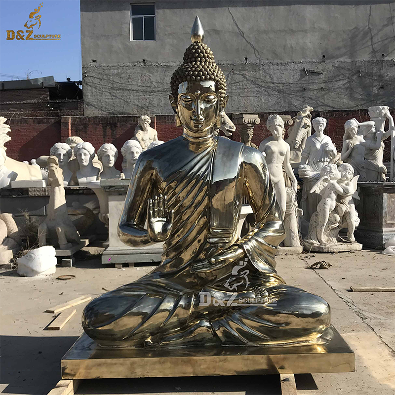 Large Thai Brass Laughing Buddha Statue for Outdoor Decoration