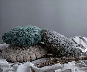 <span class=keywords><strong>Xn</strong></span>-cojín de ganchillo hecho a mano con borlas para decoración del hogar, nudo acrílico redondo y grueso con borlas y Pompón, bohemio - Product Image 6