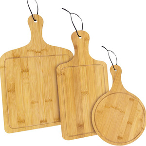 Bamboo Cutting Boards <b>Set</b> Round <b>Square</b> With Handle For Kitchen Chopping Blocks - Product Image 1
