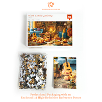Puzzle personnalisé de 1000 pièces pour réunion familiale chaleureuse, en carton gris, avec carte de référence d'impression Heidelberg, bords lisses, non toxique, en carton écologique épais