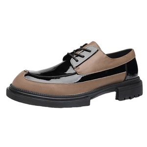 Chaussures Derby en cuir pour hommes FAPL.EC, kaki noir, à lacets, pour le bureau, les affaires, les déplacements, chaussures habillées formelles - Product Image 5