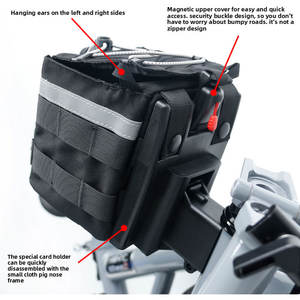 AGEKUSL Mini sac de transport avant tactique pour vélo <span class=keywords><strong>Brompton</strong></span> Aceoffix Bicycle - Product Image 6