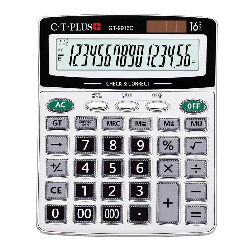 New Technique Desktop Calculator 16 Digits Check and Correct Calculator Solar Business Calculator Office Custom Logo Calculadora