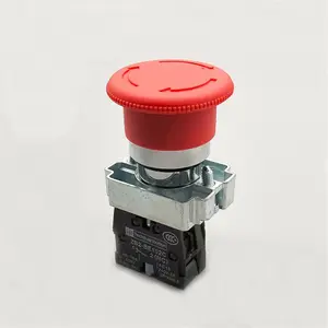 Momentary Push Button Switch 22MM Push OFF Switch With Momentary NC Button Emergency Stop Red ZB2