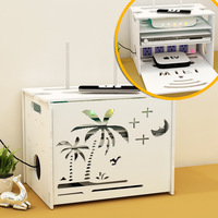 Boîte de rangement de bureau multicouche Boîtes de rangement pour routeur Wifi Câble Prise d'alimentation Fil Étagère flottante murale Rack de rangement