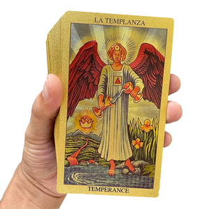Jeu de <span class=keywords><strong>tarot</strong></span> bilingue en feuille d'or, l'Œil Tout-Voyant |   Ensemble de luxe de 78 cartes anglais-espagnol - Product Image 3