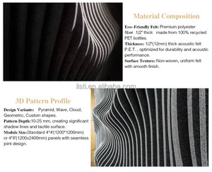 Design a Illusione Ottica 3D, Colori Disponibili, Installazione Facile e Senza Soluzione di Continuità, Feltro PET per Acustica ed Estetica di Ogni Arredamento Interno - Product Image 6
