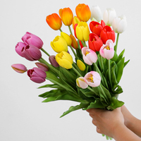 Pasokan Pabrik Buket Bunga Tulip PU Artificial Real Touch untuk Dekorasi Meja Pernikahan dan Rumah, Pesanan Grosir