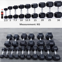 Haltères hexagonaux antidérapants en caoutchouc noir BunnyHi YL005, 5-40 kg, équipement de gym, prix d'usine, haute qualité, revêtement de qualité supérieure
