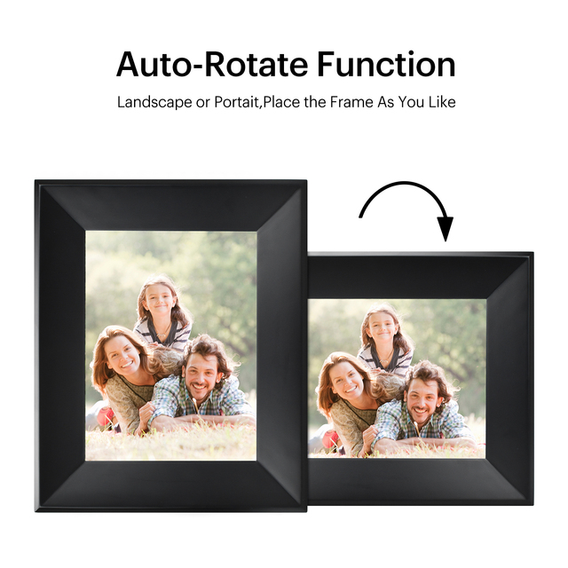"8 WiFi Digital Photo Frame 32GB A50 Chip - Solid Wood Black/White | 1024x768 IPS | MP3/Clock | Wholesale Price"