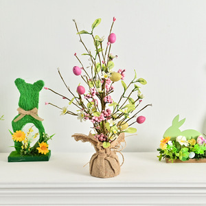 <strong>Easter</strong> <strong>Decorations</strong> Home Desktop Ornaments <strong>Easter</strong> Eggs <strong>Tree</strong> Colorful Artificial Green Plants Flower <strong>Decoration</strong> - Product Image 4