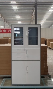 Armoire de classement métallique moderne de haute qualité, design contemporain, deux portes, rangement en acier avec tiroir pour bureau à domicile, atelier, entrepôt - Product Image 5
