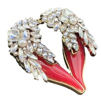 Ailes de luxe coeur broches pour femmes strass émail beauté grand amour broche broches cadeaux