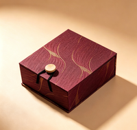 Boîte à bijoux en tissu de luxe avec fermeture magnétique, boîte de rangement rigide personnalisée pour collier, boucles d'oreilles, bagues, matériaux recyclés, quatre couleurs