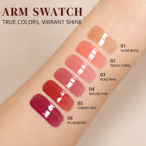 Gloss à lèvres scintillant longue tenue naturel avec couleurs or et argent, en forme de gâteau semi-circulaire pour maquillage de fête, marque privée - Product Image 3