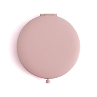 Miroir rond à double miroir sérigraphie fer à repasser en métal rose