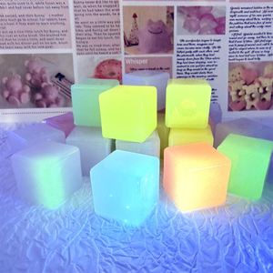 18mm Luminous Square Beads Acrylic Ice <b>Cubes</b> for DIY Jewelry Keychain Making Craft Supplies - Product Image 3