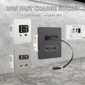 Panel de Pared Multifuncional Industrial de 20W con Puerto USB Tipo-C, Cable de Expansión con Carga Rápida para Teléfono Móvil - Product Image 2
