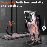 Pour Xiaomi Redmi Note 13 Pro 4G Case Support rotatif à 360 ° Slim TPU + PC Hybrid Cover avec protection antichoc et béquille