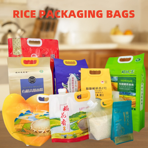 ถุงข้าวพิมพ์ลายฝุ่มสูงถุงปิดผนึกสี่ด้านกันความชื้นมีรูมือสำหรับบรรจุภัณฑ์เมล็ดข้าว - Product Image 5