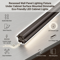 Profilé en aluminium pour panneau mural de 18 mm, escalier, double ligne lumineuse, gris gentleman, canal d'encastrement YB3001pro-31