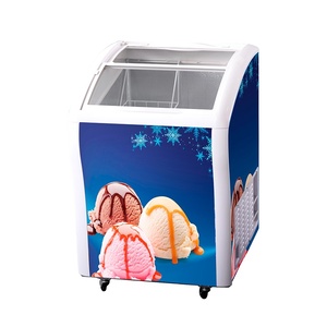 138l -538l Curved Glass Door Chest Deep Display Freezer with Sticker Ddh-138c Small Deep Freezer - Product Image 1