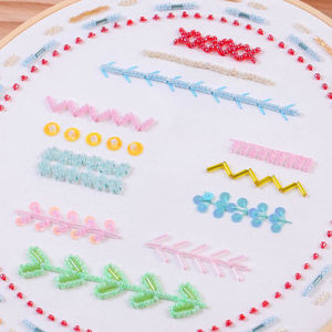 Kit de broderie de perles DIY pour débutants, ensemble de broderie de fleurs en perles avec cerceau, aiguille et tutoriel vidéo - Product Image 4